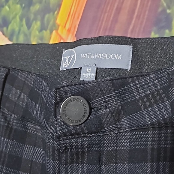 Wit & Wisdom Plaid High Waist Pants‎ Size 14 - Picture 3 of 5